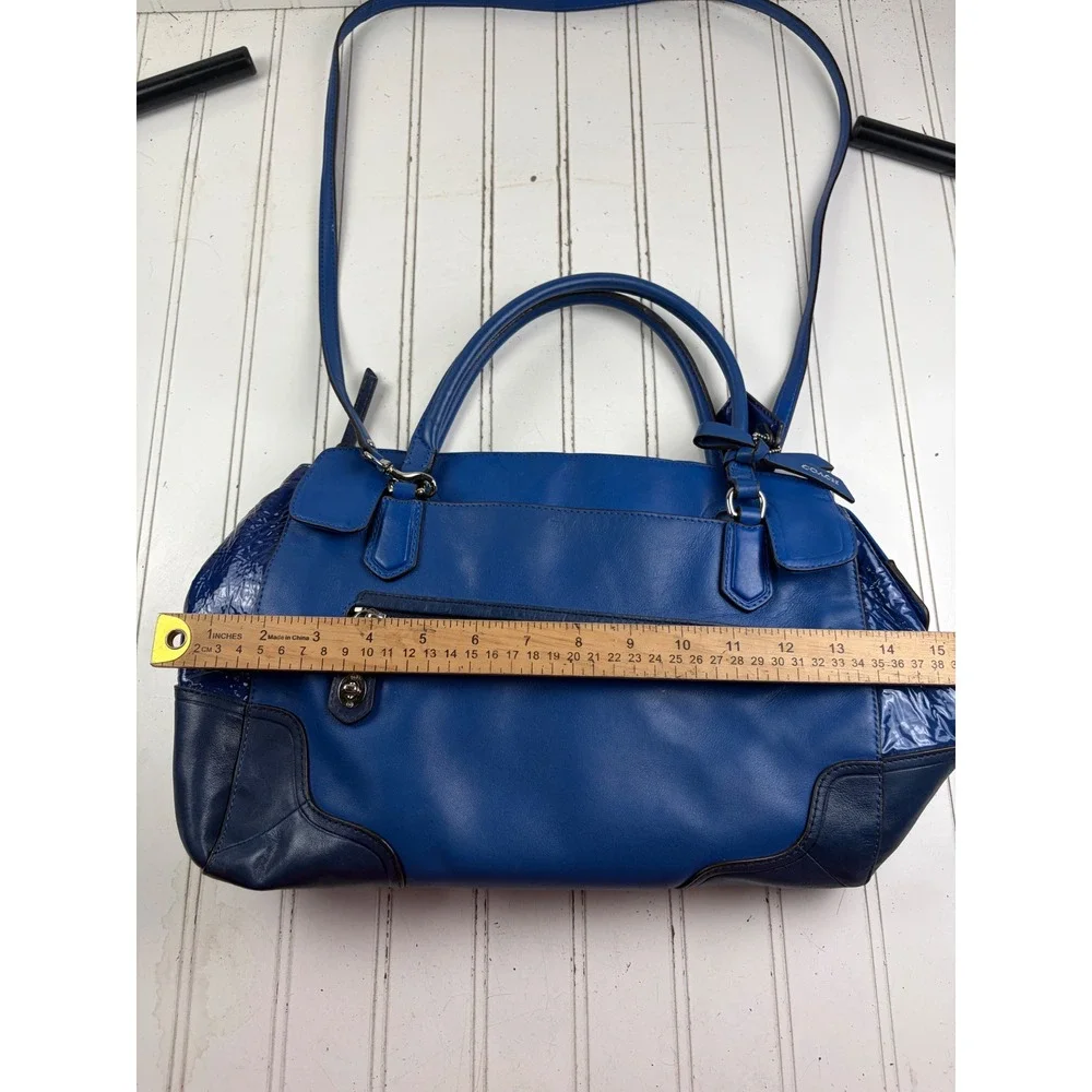 Coach Vintage Y2K Blue Patent Leather Poppy Shoulder Bag Purse